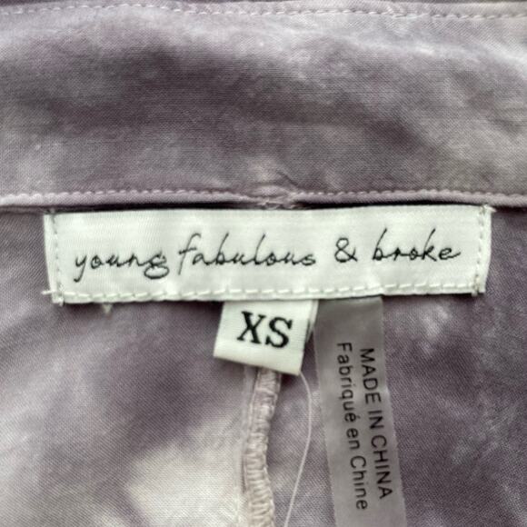 Young Fabulous & Broke Raine Tie-Dye Wrap Mini Dress Elastic Purple Size XS NWT - Picture 13 of 16